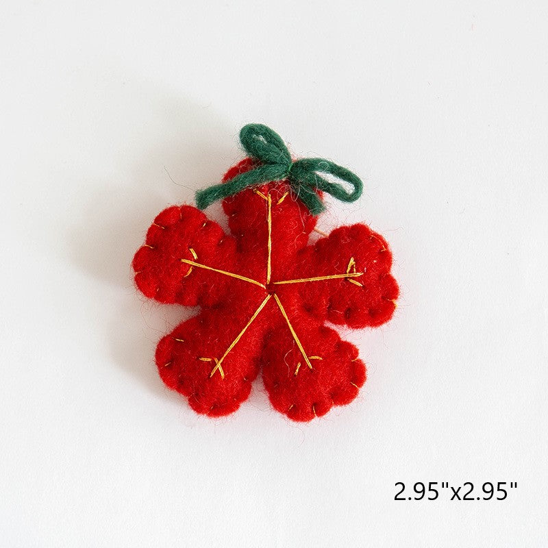 6 PCS Snowflake Wool Felt Pendant Ornaments for Christmas Tree Hanging Decorations