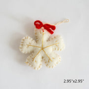 6 PCS Snowflake Wool Felt Pendant Ornaments for Christmas Tree Hanging Decorations