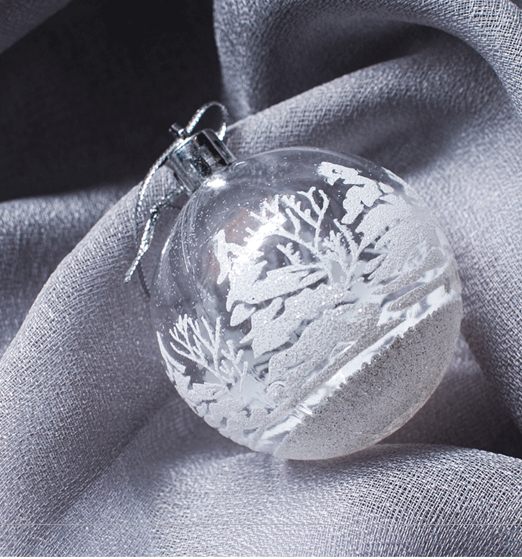 6 Pcs Clear Christmas Tree Ball Ornaments Hanging Holiday Decorations