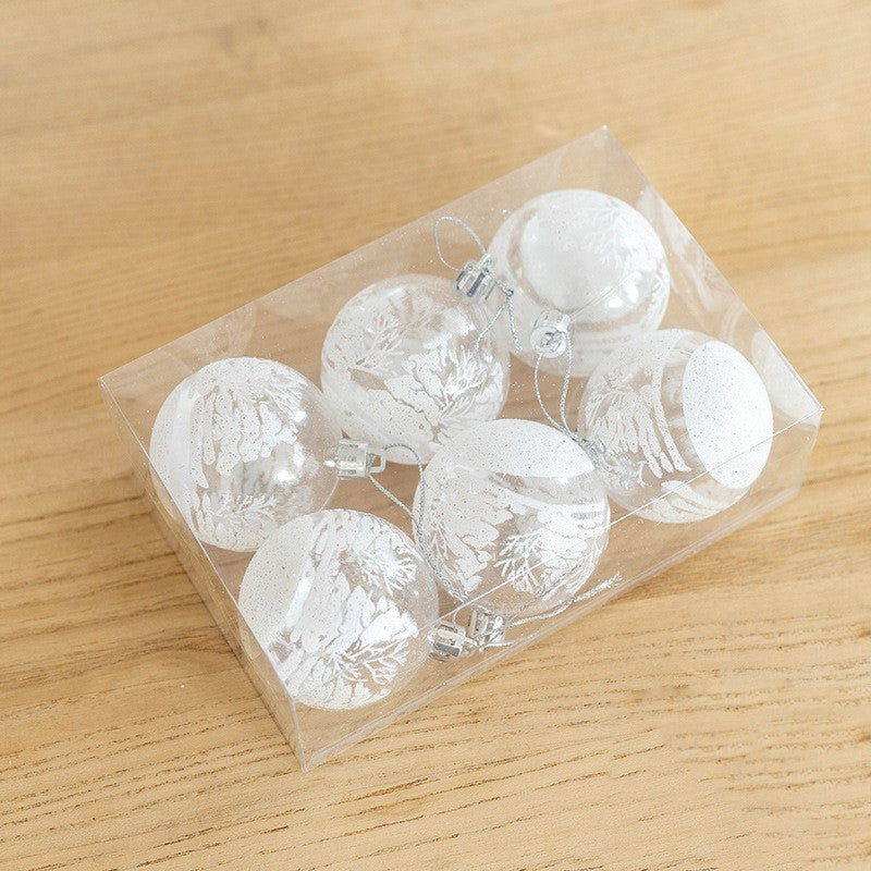 6 Pcs Clear Christmas Tree Ball Ornaments Hanging Holiday Decorations