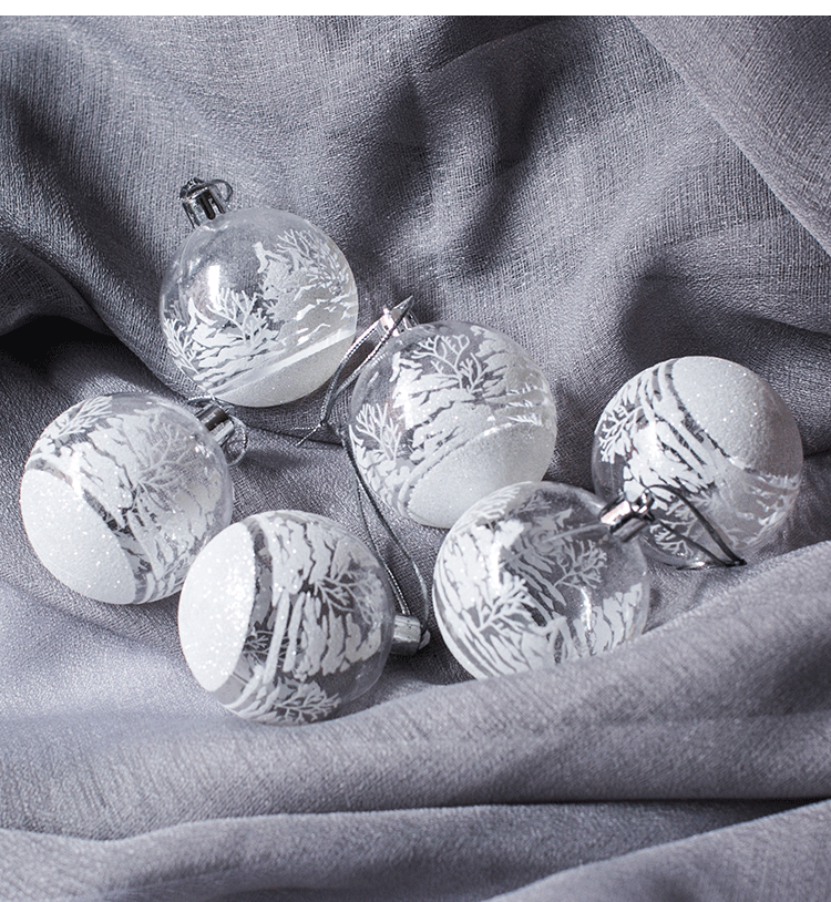 6 Pcs Clear Christmas Tree Ball Ornaments Hanging Holiday Decorations
