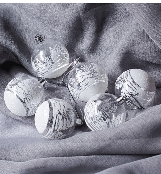 6 Pcs Clear Christmas Tree Ball Ornaments Hanging Holiday Decorations