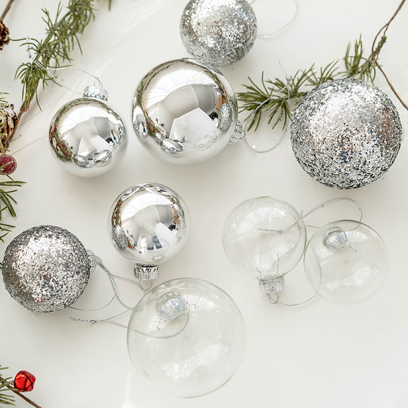 6 Pcs Glass Christmas Ball Ornaments Hanging Decorations for Tree Wedding Holiday Decor