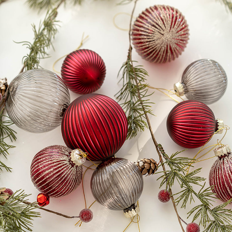 6 Pcs Glass Christmas Ball Ornaments Hanging Decorations for Tree Wedding Holiday Decor