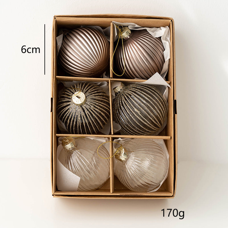 6 Pcs Glass Christmas Ball Ornaments Hanging Decorations for Tree Wedding Holiday Decor