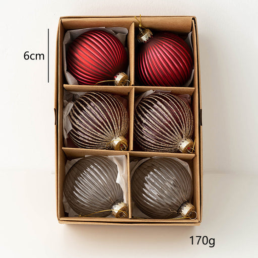 6 Pcs Glass Christmas Ball Ornaments Hanging Decorations for Tree Wedding Holiday Decor