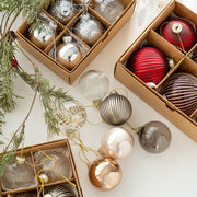 6 Pcs Glass Christmas Ball Ornaments Hanging Decorations for Tree Wedding Holiday Decor