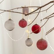6 Pcs Glass Christmas Ball Ornaments Hanging Decorations for Tree Wedding Holiday Decor