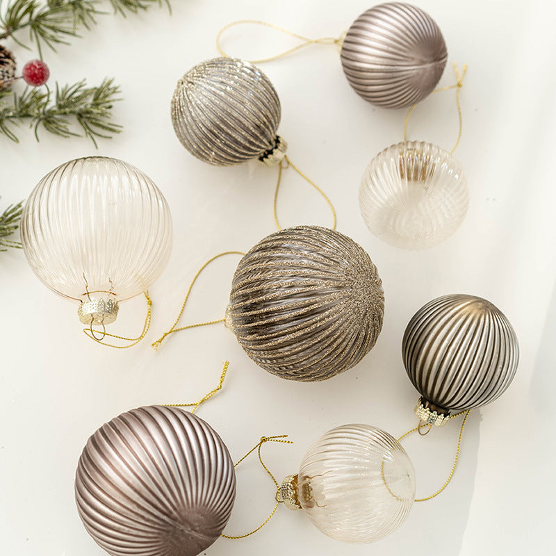 6 Pcs Glass Christmas Ball Ornaments Hanging Decorations for Tree Wedding Holiday Decor