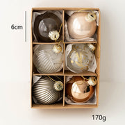 6 Pcs Glass Christmas Ball Ornaments Hanging Decorations for Tree Wedding Holiday Decor