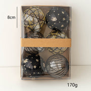 6 Pcs Clear Glitter Christmas Tree Ball Ornaments Hanging Holiday Decorations