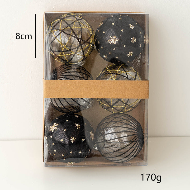 6 Pcs Clear Glitter Christmas Tree Ball Ornaments Hanging Holiday Decorations