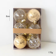 6 Pcs Clear Glitter Christmas Tree Ball Ornaments Hanging Holiday Decorations