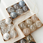 6 Pcs Clear Glitter Christmas Tree Ball Ornaments Hanging Holiday Decorations