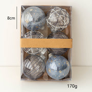 6 Pcs Clear Glitter Christmas Tree Ball Ornaments Hanging Holiday Decorations