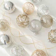 6 Pcs Clear Glitter Christmas Tree Ball Ornaments Hanging Holiday Decorations