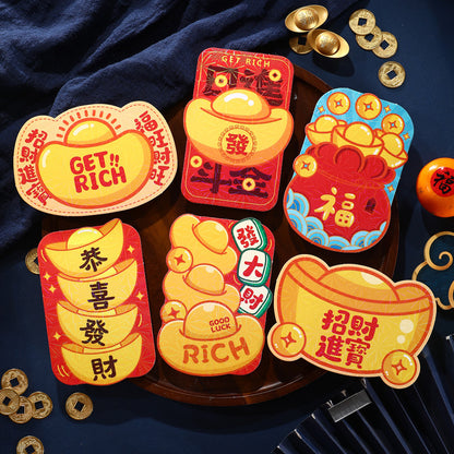 Bulk 6pcs Dragon Year Red Envelope Cartoon Red Packet Lucky Money Chinese New Year Gift for Spring Festival Wedding Birthday Greeting Wholesale