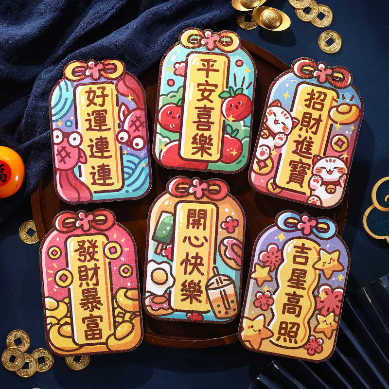 Bulk 6pcs Dragon Year Red Envelope Cartoon Red Packet Lucky Money Chinese New Year Gift for Spring Festival Wedding Birthday Greeting Wholesale