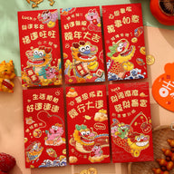 Bulk 6pcs Dragon Year Red Envelope Creative Red Packet Lucky Money Chinese New Year Gift for Spring Festival Wedding Birthday Greeting Wholesale