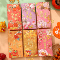 Bulk 6pcs Dragon Year Red Envelope Creative Red Packet Lucky Money Chinese New Year Gift for Spring Festival Wedding Birthday Greeting Wholesale