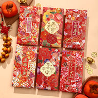 Bulk 6pcs Dragon Year Red Envelope Creative Red Packet Lucky Money Chinese New Year Gift for Spring Festival Wedding Birthday Greeting Wholesale