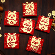 Bulk 6 Pcs Year of the Dragon Red Envelopes Creative Red Packets for Chinese New Year Spring Festival Gifts Weddings Birthdays and Greetings Wholesale