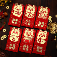 Bulk 6 Pcs Year of the Dragon Red Envelopes Creative Red Packets for Chinese New Year Spring Festival Gifts Weddings Birthdays and Greetings Wholesale