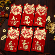 Bulk 6 Pcs Year of the Dragon Red Envelopes Creative Red Packets for Chinese New Year Spring Festival Gifts Weddings Birthdays and Greetings Wholesale