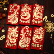 Bulk 6 Pcs Year of the Dragon Red Envelopes Creative Red Packets for Chinese New Year Spring Festival Gifts Weddings Birthdays and Greetings Wholesale