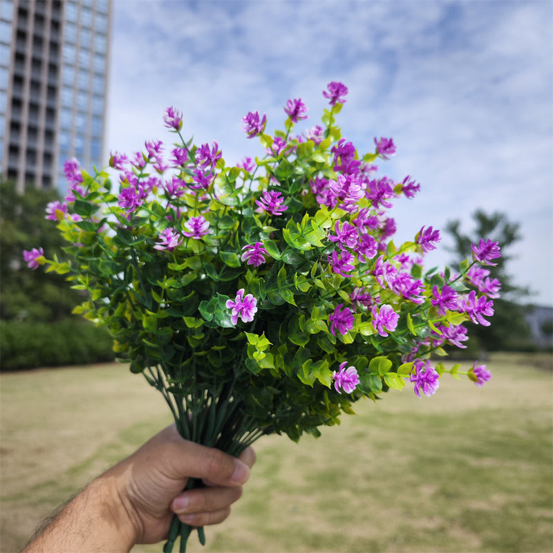 8 Bundles Artificial Flowers Plants UV Resistant Outdoor Durable Bulk Set