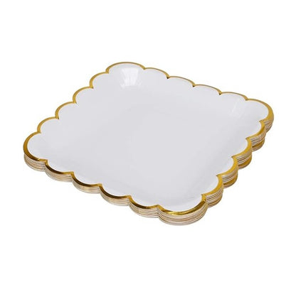 Bulk 8Pcs Disposable Square Paper Plates for Thanksgiving Wedding Birthday Parties Wholesale