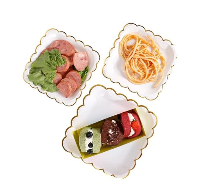 Bulk 8Pcs Disposable Square Paper Plates for Thanksgiving Wedding Birthday Parties Wholesale