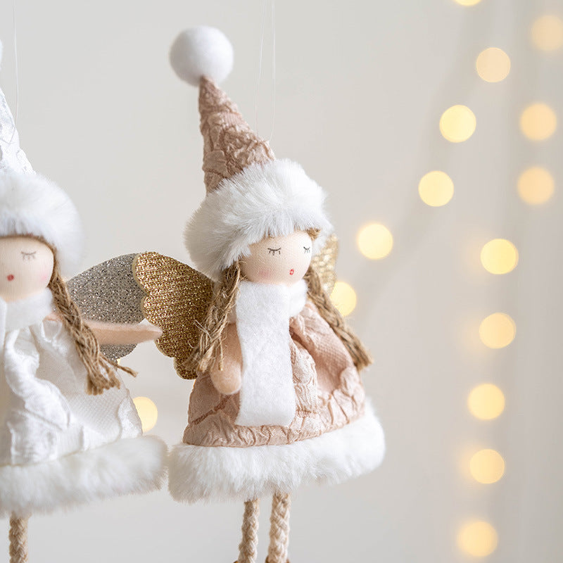 Angel Doll Pendant Ornaments 12 Pcs Bulk Christmas Tree Hanging Decorations for Wedding Birthday New Year Party Decor