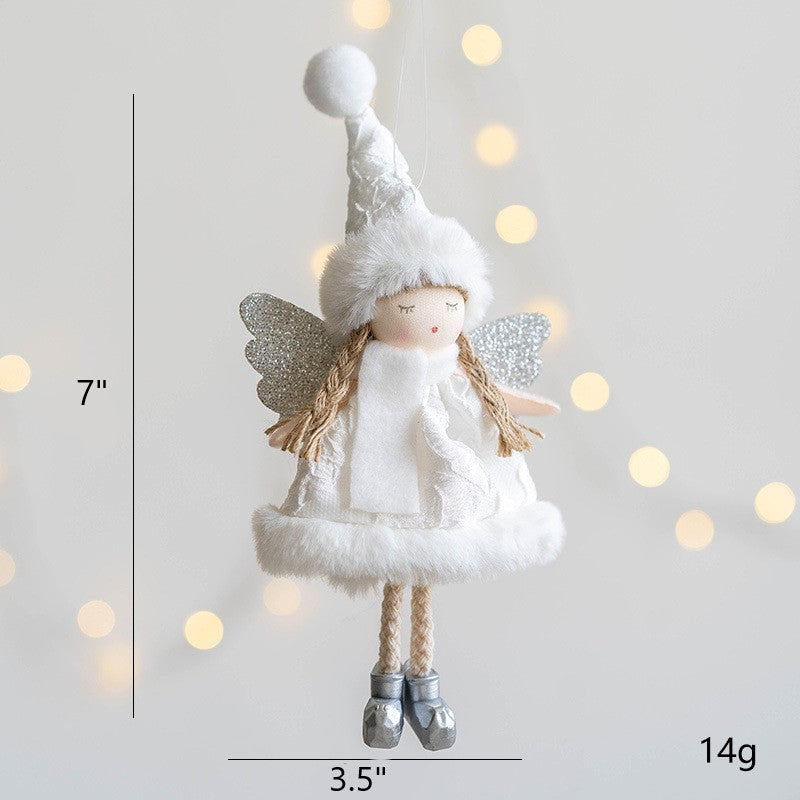 Angel Doll Pendant Ornaments 12 Pcs Bulk Christmas Tree Hanging Decorations for Wedding Birthday New Year Party Decor
