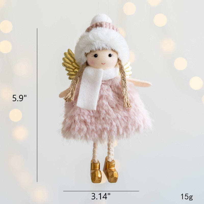 Angel Doll Pendant Ornaments 12 Pcs Bulk Christmas Tree Hanging Decorations for Wedding Birthday New Year Party Decor