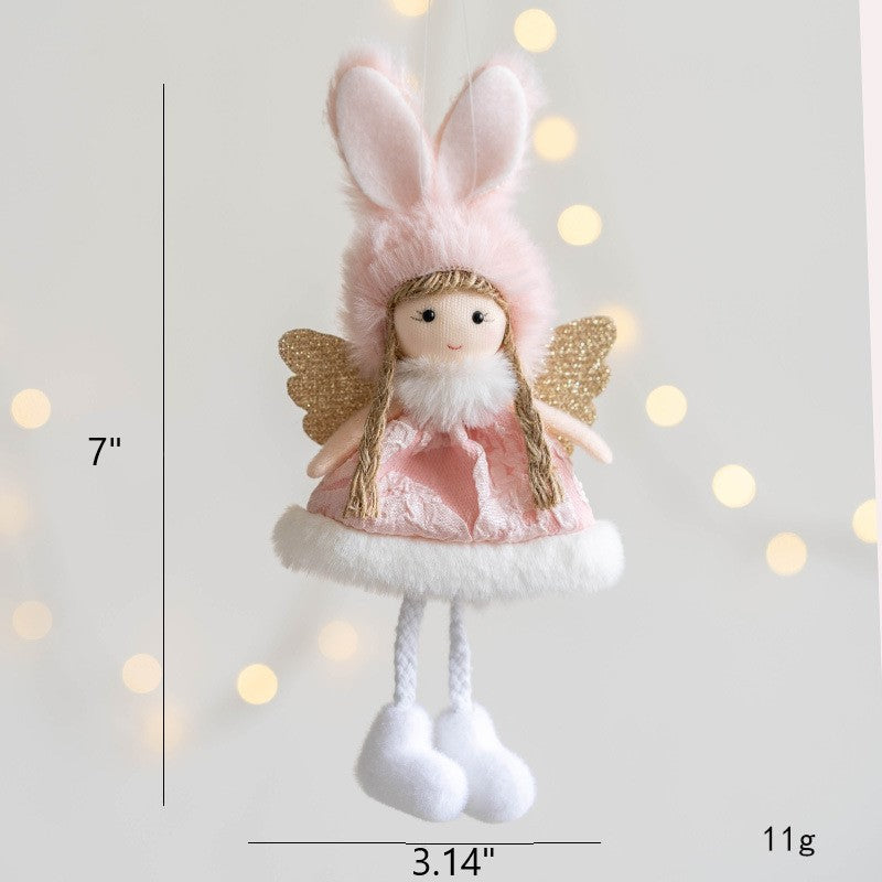 Angel Doll Pendant Ornaments 12 Pcs Bulk Christmas Tree Hanging Decorations for Wedding Birthday New Year Party Decor