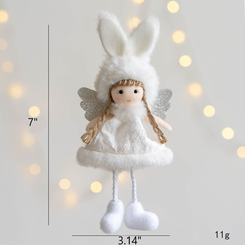 Angel Doll Pendant Ornaments 12 Pcs Bulk Christmas Tree Hanging Decorations for Wedding Birthday New Year Party Decor