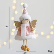 Angel Doll Pendant Ornaments 12 Pcs Bulk Christmas Tree Hanging Decorations for Wedding Birthday New Year Party Decor