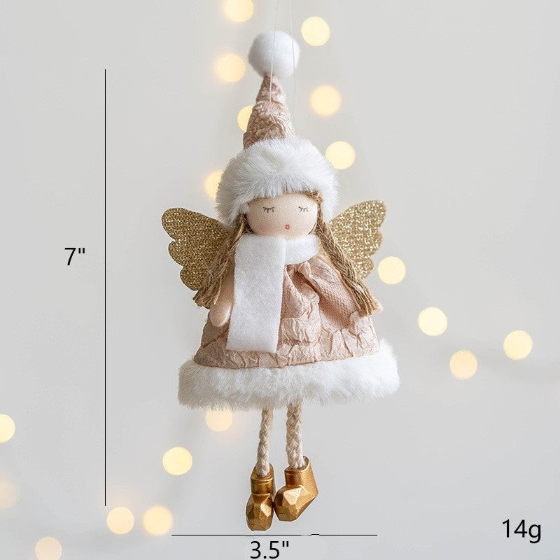 Angel Doll Pendant Ornaments 12 Pcs Bulk Christmas Tree Hanging Decorations for Wedding Birthday New Year Party Decor