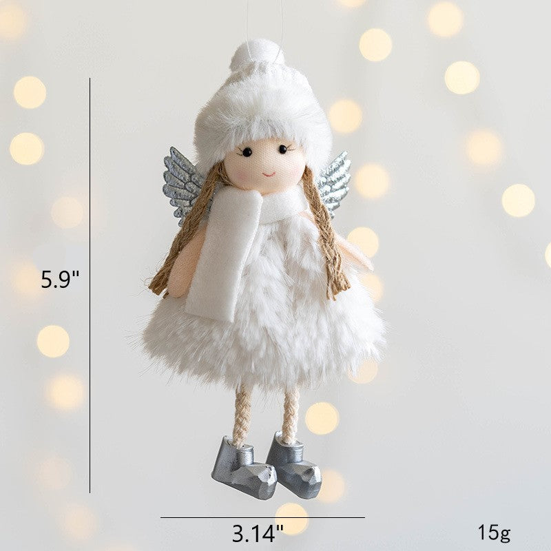 Angel Doll Pendant Ornaments 12 Pcs Bulk Christmas Tree Hanging Decorations for Wedding Birthday New Year Party Decor