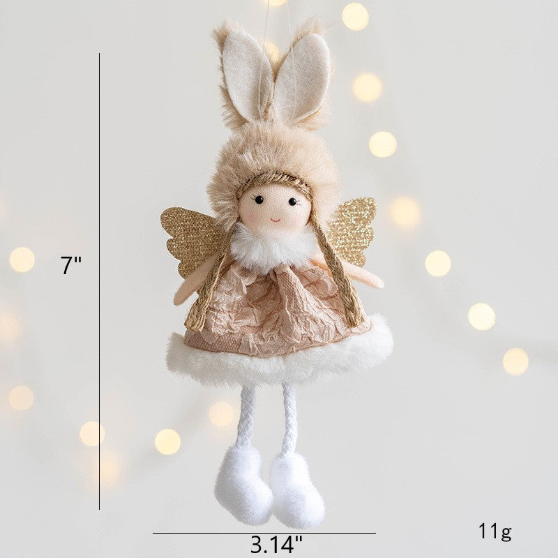 Angel Doll Pendant Ornaments 12 Pcs Bulk Christmas Tree Hanging Decorations for Wedding Birthday New Year Party Decor