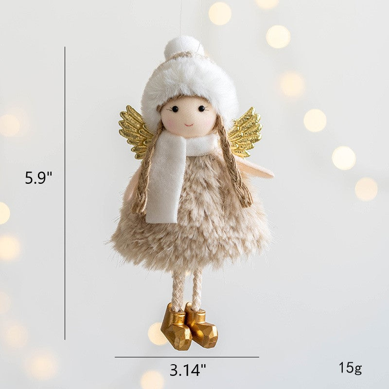 Angel Doll Pendant Ornaments 12 Pcs Bulk Christmas Tree Hanging Decorations for Wedding Birthday New Year Party Decor