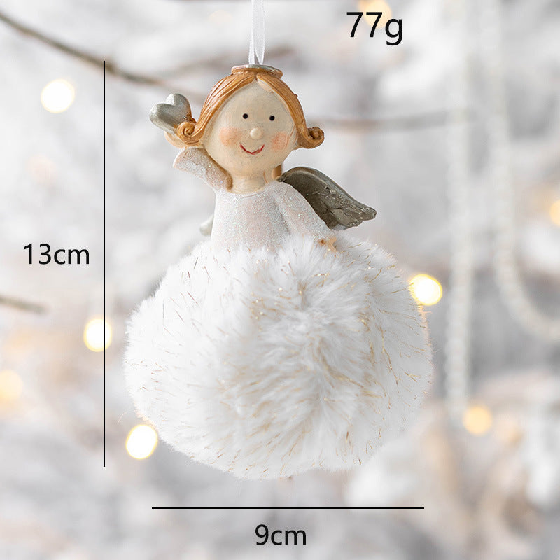 Angel Plush Ball Pendant Ornaments 10 Pcs Hanging Decorations for Christmas Wedding Party Decor