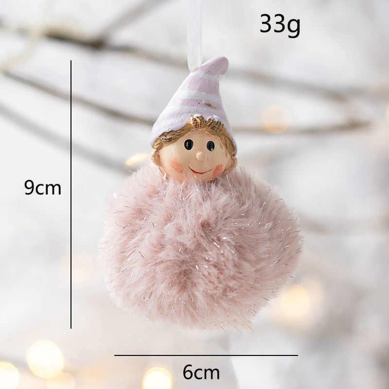 Angel Plush Ball Pendant Ornaments 10 Pcs Hanging Decorations for Christmas Wedding Party Decor