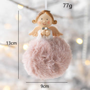 Angel Plush Ball Pendant Ornaments 10 Pcs Hanging Decorations for Christmas Wedding Party Decor