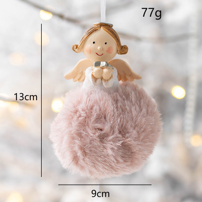 Angel Plush Ball Pendant Ornaments 10 Pcs Hanging Decorations for Christmas Wedding Party Decor