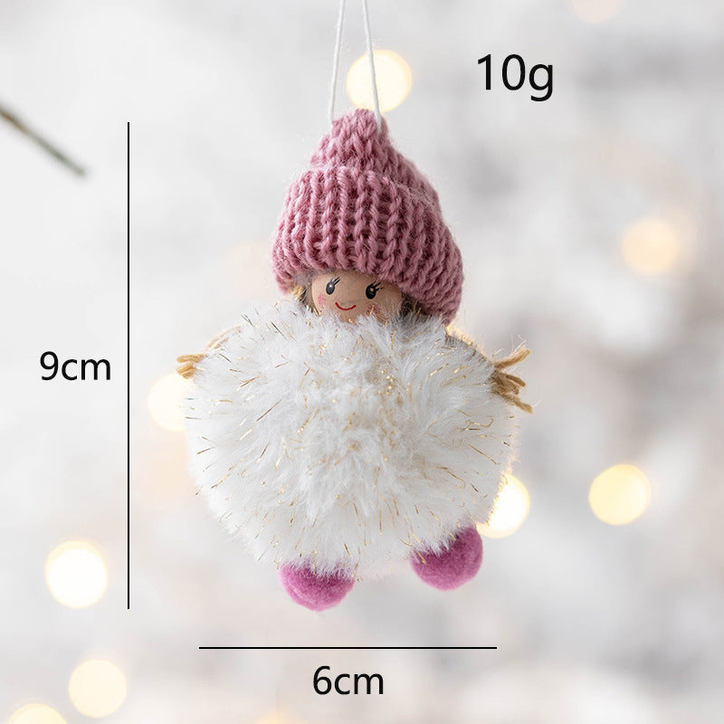 Angel Plush Ball Pendant Ornaments 10 Pcs Hanging Decorations for Christmas Wedding Party Decor