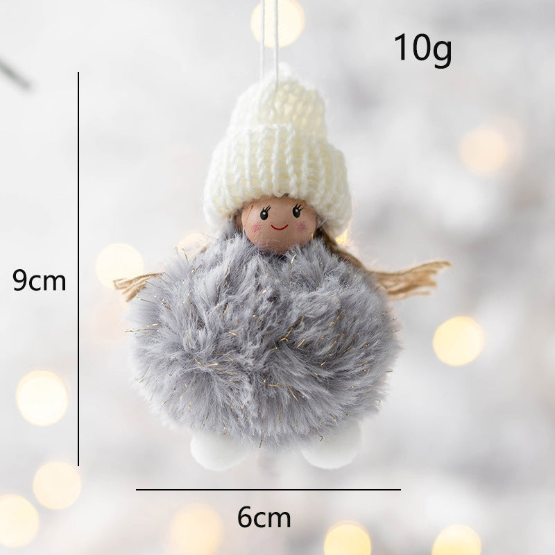 Angel Plush Ball Pendant Ornaments 10 Pcs Hanging Decorations for Christmas Wedding Party Decor