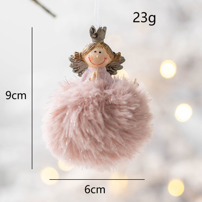 Angel Plush Ball Pendant Ornaments 10 Pcs Hanging Decorations for Christmas Wedding Party Decor