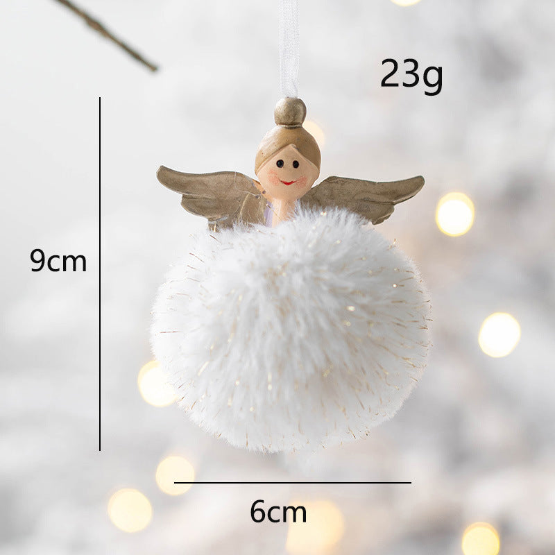 Angel Plush Ball Pendant Ornaments 10 Pcs Hanging Decorations for Christmas Wedding Party Decor
